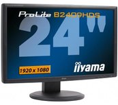 IIYAMA ProLite B2409HDS - 24 inch - 1920x1080 - 16:9 - DVI-D - HDMI - VGA - zwart IIYAMA ProLite B2409HDS - 24 inch - 1920x1080 - 16:9 - DVI-D - HDMI - VGA - zwart